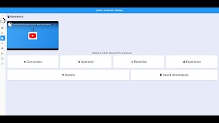 The Systems Accelerator Manager Tutorial: Generating In The Operations Section (Business Operations)