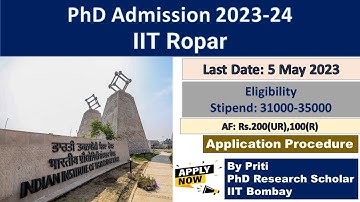 IIT Ropar PhD Admission 2023 | PhD Admission 2023