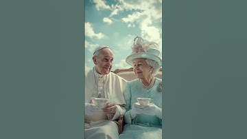 Pope Francis meet Queen Elizabeth 2 in heaven #aigenerated #popefrancis #queenelizabeth