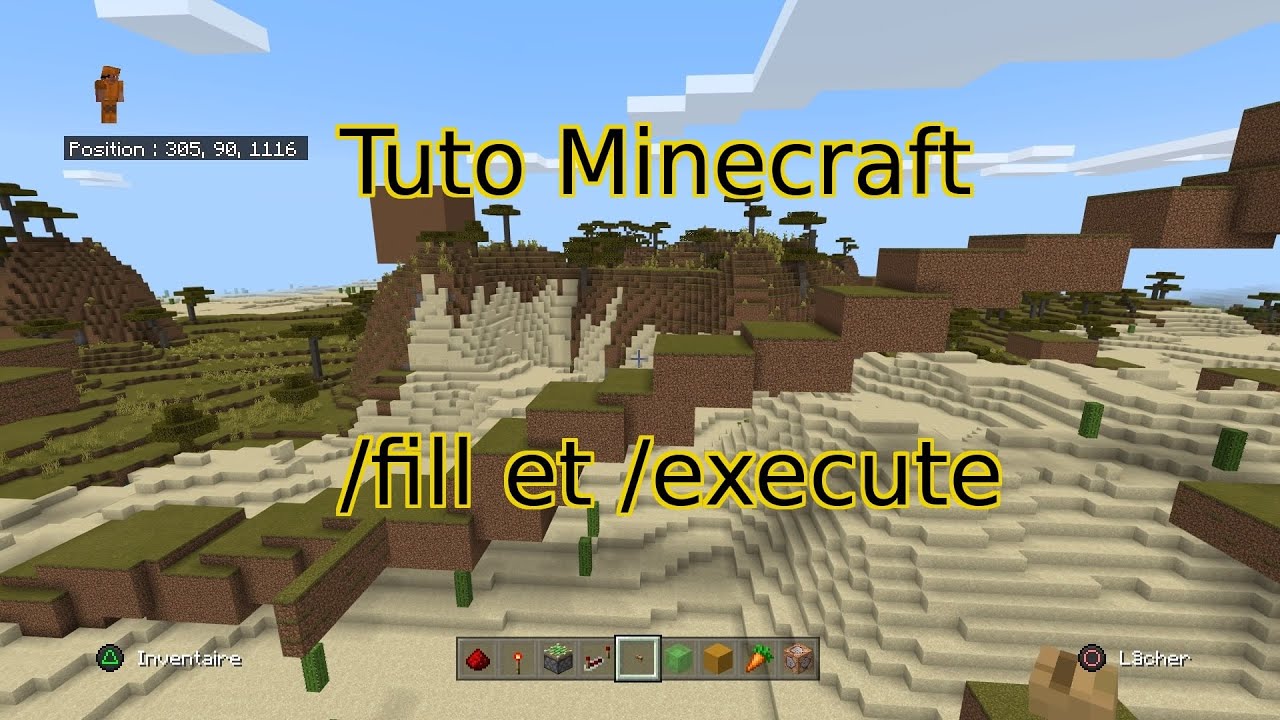 Minecraft PS4 - Tuto - Remplir une zone rapidement avec /fill et