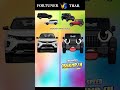FORTUNER 🤜🏻🤛🏻 THAR #trending #fortuner #vs #thar #comparison #shortsfeed #4x4 #toyato #mahendra #car