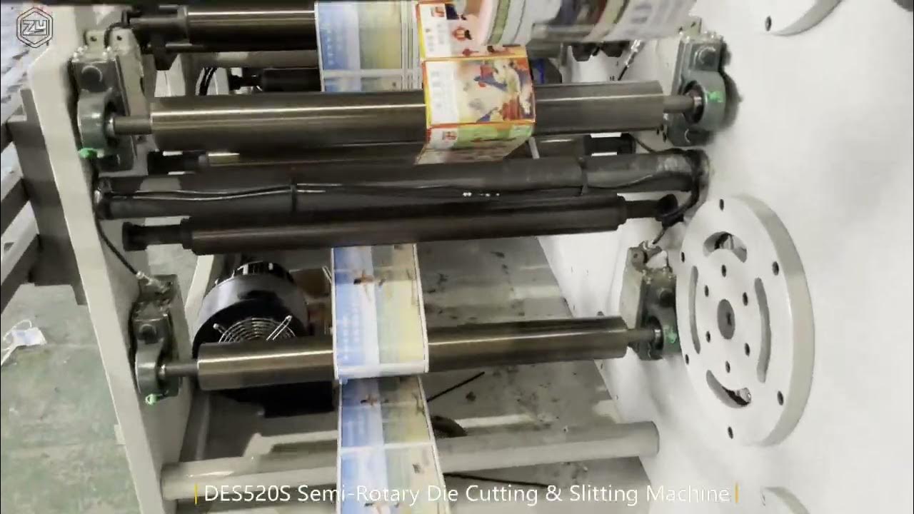 DES520S Semirotary die cutting with slitting machine YouTube
