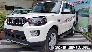 2017 Mahindra Scorpio S11 First Look - Premium Pearl White - Exterior & Interior  | AUTOBICS