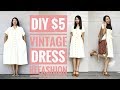 DIY: $5 VINTAGE DRESS REFASHION | How to Transform Old Clothes