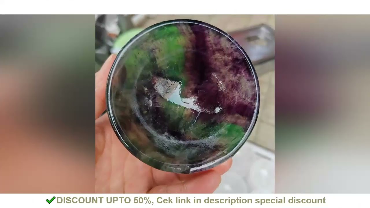 1pcNatural Fluorite Carved Bowl Quartz Crystal Mineral Healing Home Office Degaussing Decorative Gem