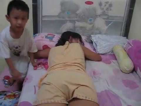 Mom massages son Mom massages son