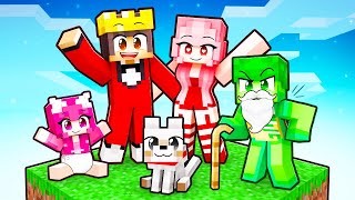 Playing as a FAMILY on ONE BLOCK in Minecraft!