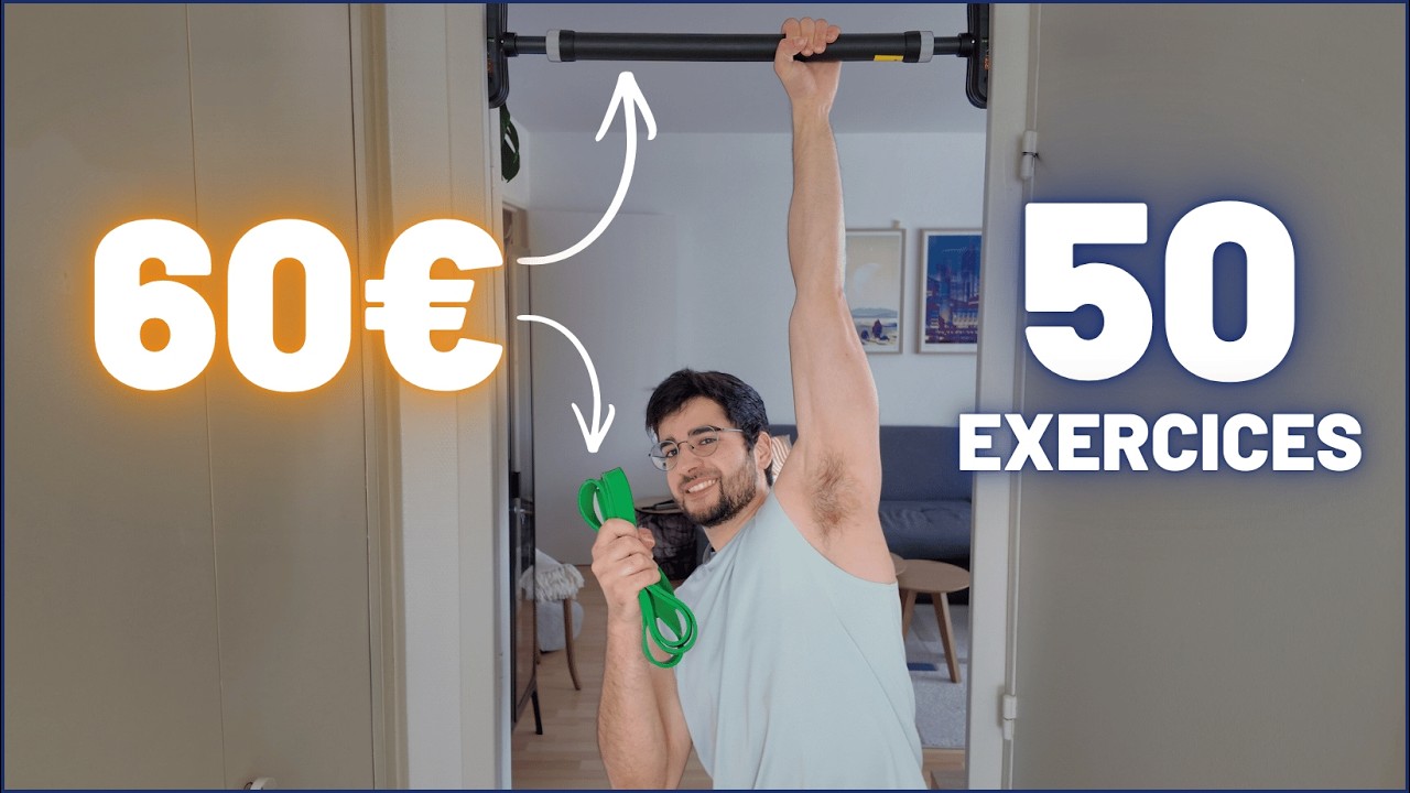 Barre de traction pour porte Decathlon + 1 élastique = programme complet (je te le prouve)
