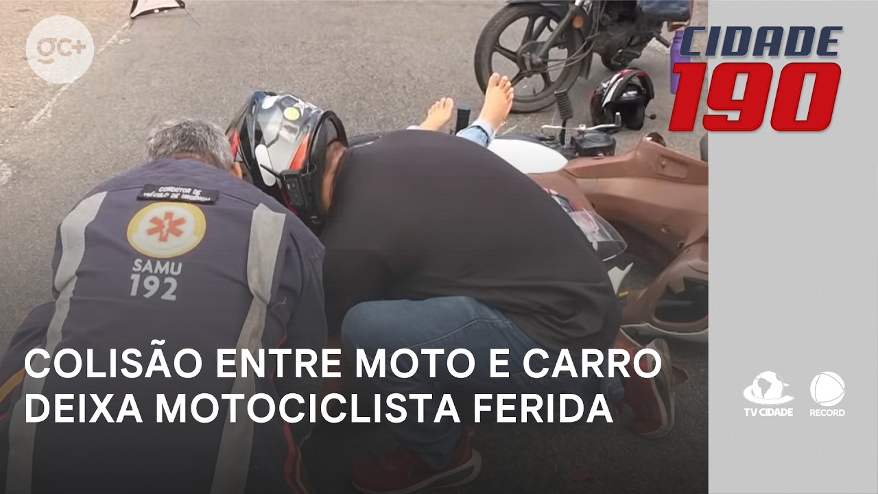 Colisão entre moto e carro deixa motociclista ferida | Cidade 190