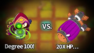 How long can a *Degree 100* Glaive Dominus survive against 20x HP MOABS? | Bloons TD 6