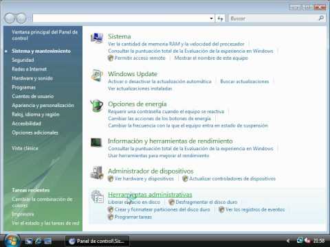 Herramientas Administrativas De Windows Vista