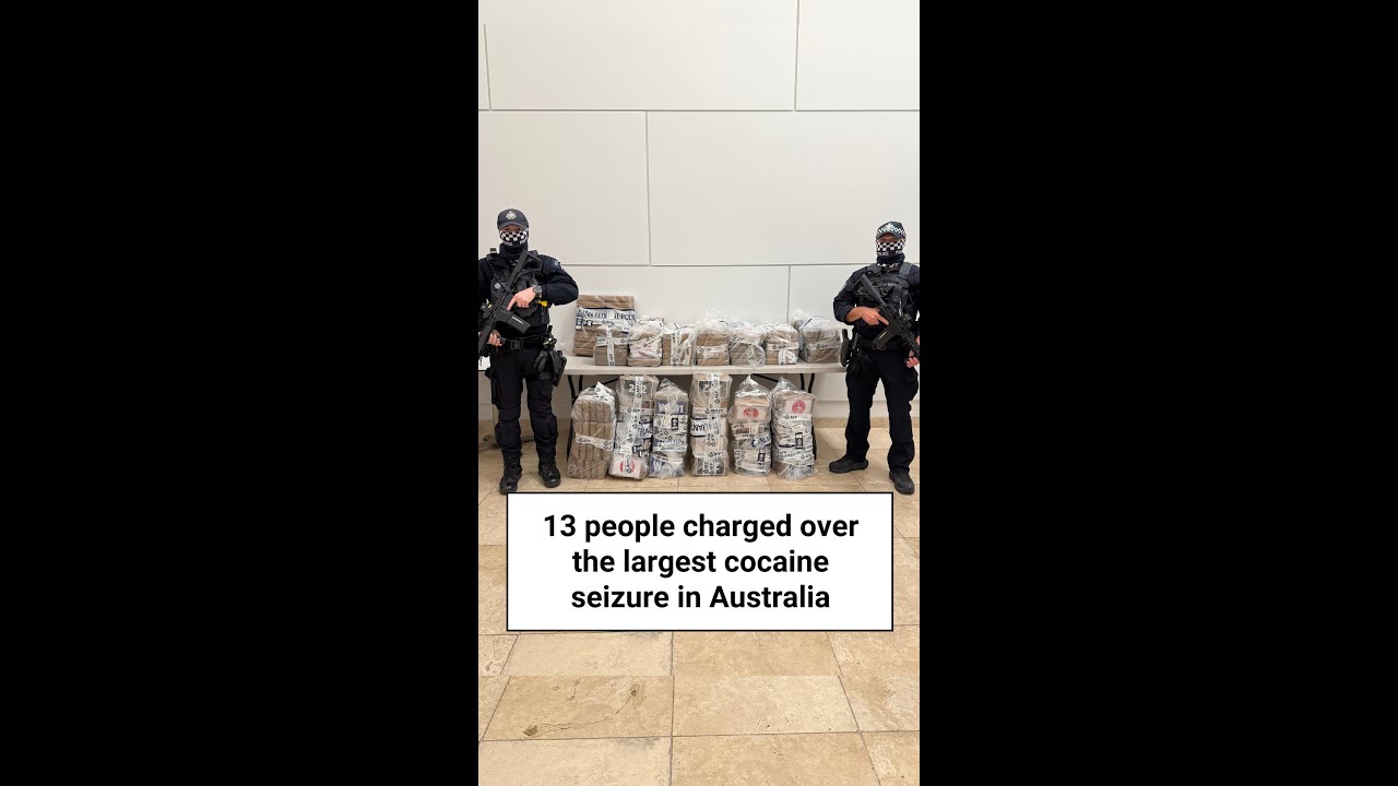 13 people charged over the largest cocaine seizure in Australia - YouTube