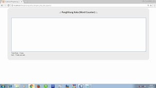 [Tutorial] Membuat Penghitung Jumlah Kata (Word Counter) dengan HTML, PHP, Jquery