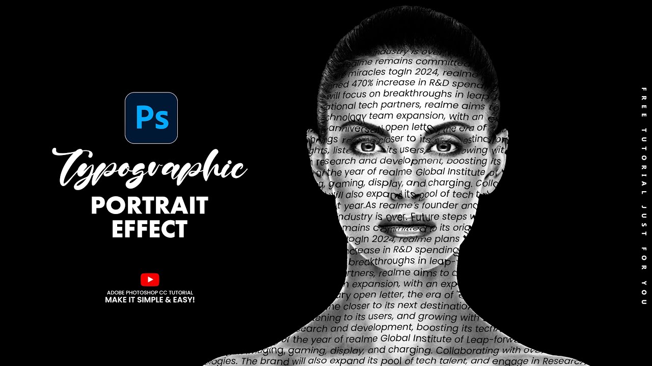 Typographic Portrait Effect - Adobe Photoshop CC Tutorial - Graphic Hub ...