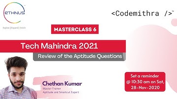 Tech Mahindra 2021 | MasterClass 06 | Review of the Aptitude Questions