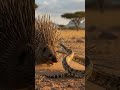 The snake was injured by the porcupine's quills.🐍 #snake #shortsfeed #shorts #viralvideo #foryou