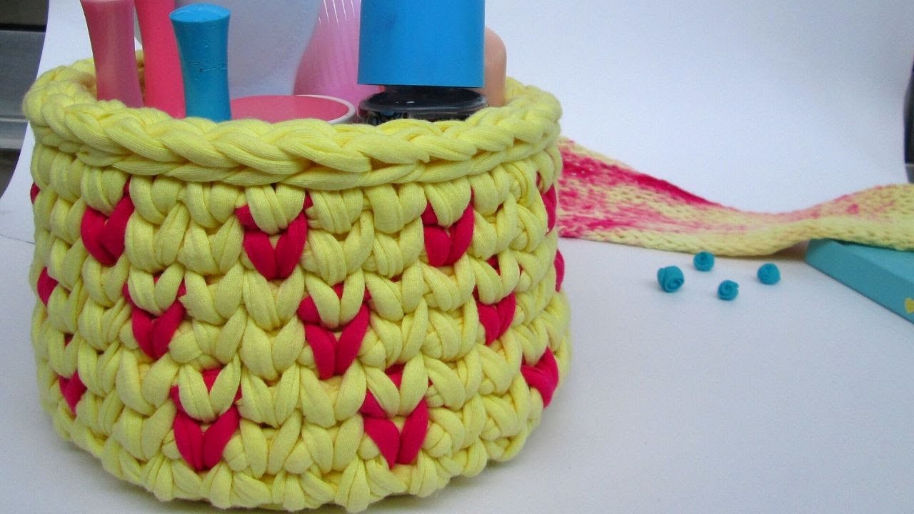 Cómo Tejer Cesta a TRAPILLO!!! En Punto bajo centrado YouTube Cómo Tejer Cesta a TRAPILLO!!! En Punto bajo centrado YouTube
