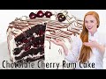 Chocolate Cherry Rum Cake with Meringue Buttercream - with rum-soaked cherries!!