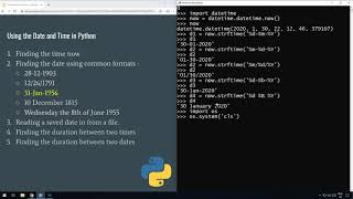 Python  - Displaying the date  (Date/Time Tutorial Part 2) Profile