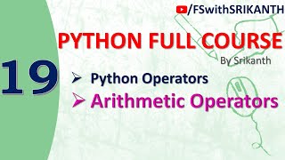 Python_19 | Python Operators | Arithmetic Operators in pytho | python from scratch | python 2023 |