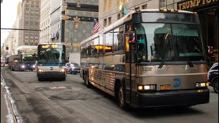 ᴴᴰ⁶⁰ MTA Express Bus Action along 5th Avenue during the PM Rush - 4/2/2026