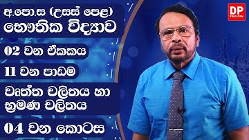 2 ඒකකය | වෘත්ත චලිතය හා භ්‍රමණ චලිතය 4 කොටස AL Physics Unit 2 | Circular Motion & Rotational Motion