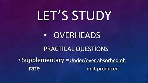 overheads practical questions | machine hour rate | cost and management accounting