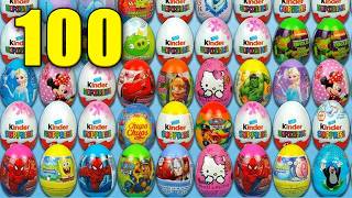 100 Surprise Eggs Mega Big ASMR 45 Minutes Inspiring No Talking Video Unboxing Kinder Surprises