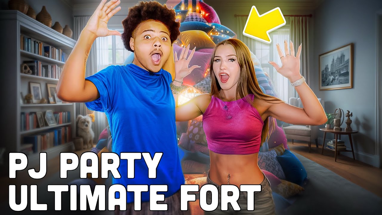 Строим ВЕЛИЧАЙШИЙ форт вместе с моим парнем на пижамной вечеринке ВТО!