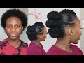 QUICK Natural Hair Protective Style | Faux Hawk Updo - Christmas Holiday Hairstyle On Short 4c Hair