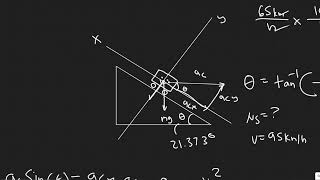 If a curve with a radius of 85 m is properly banked for a car traveling 65 km/h, what must be the co