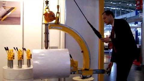 Rollenwender, reel turner, BARTHOLOMY SW SELBST-ROLLENWENDER,  vertical to horizontal axis