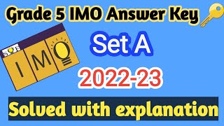 Answer Key IMO grade 5 | IMO 2022-23 | IMO Grade 5 set A | Solution of Math Olympiad questions | IMO screenshot 3