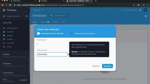 15. Crear colección en firebase