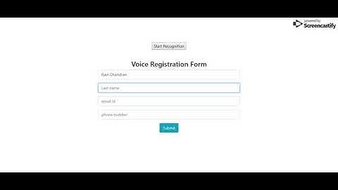 HTML Form Voice Filling