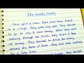 Story the greedy friends  beautiful english handwriting with moral   english stories for kids