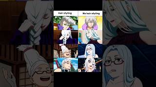 The difference between styling your hair and not styling it #anime #dandadan #animeshorts #shorts