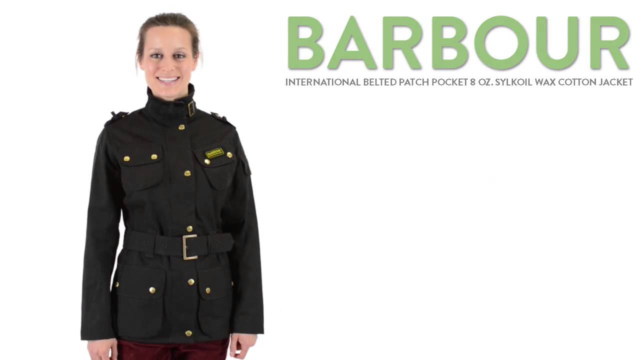 barbour international belted jacket