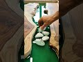 Satisfying Epoxy River Table Build: Green Resin &amp; White Stones Transformation 🌿#epoxyfloor