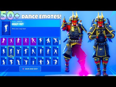 new!-oni-"shogun"-skin-with-50+-dance-emotes-showcase!-fortnite-battle-royale