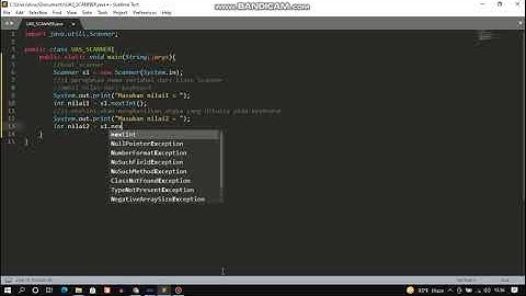 Program penjumlahan java kelas scanner(sublime text)