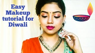 Diwali makeup tutorial | 10 minutes makeup look  Easy makeup look