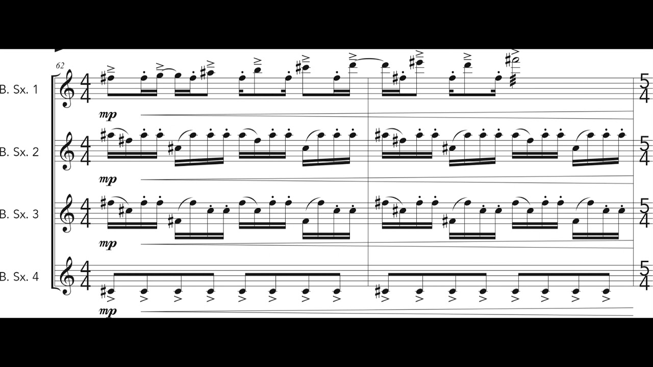 Nick Heilborn - RudiMental for Baritone Saxophone Quartet (2019) [Score-Video]