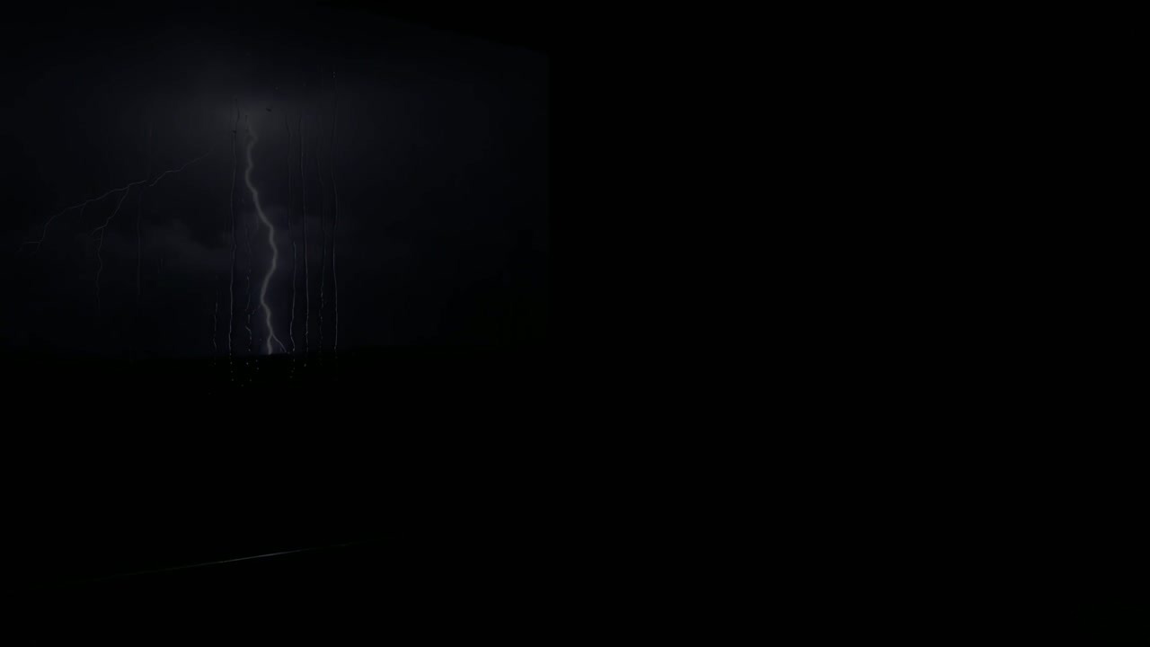 Heavy Thunderstorm in Pitch Black ⚡ Massive Lightning Strike Ambience (Dark Screen)