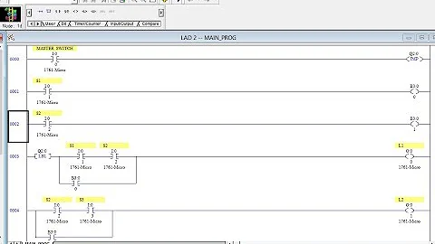 PLC - RSLOGIX 500 :- MASTER SWITCH  PRG BY  USING JMP- LBL INSTRUCTION  #plc#rslogix#ladderlogic