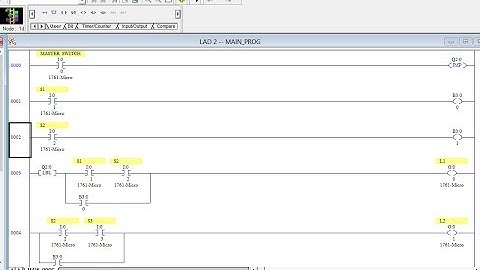 PLC - RSLOGIX 500 :- MASTER SWITCH  PRG BY  USING JMP- LBL INSTRUCTION  #plc#rslogix#ladderlogic
