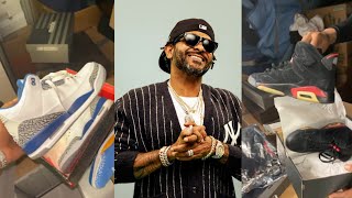 Jim Jones shows some of original Jordans & his Air Force collection & calls out fat Joe & DJ Khaled