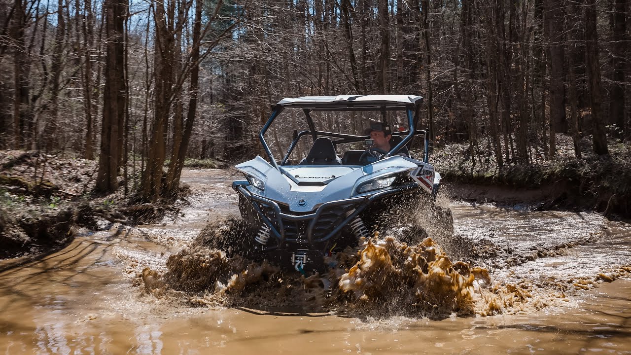 CFMoto Z950 HO Sport DEEP Water and Mud Riding at Rainbow Falls in