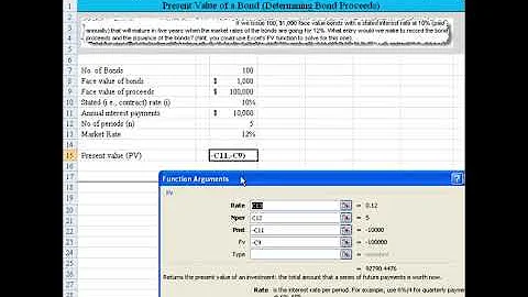 Determining bond proceeds   present value of a bond