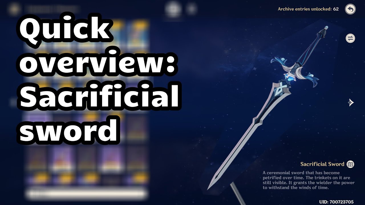 Quick overview: Sacrificial sword -Genshin impact